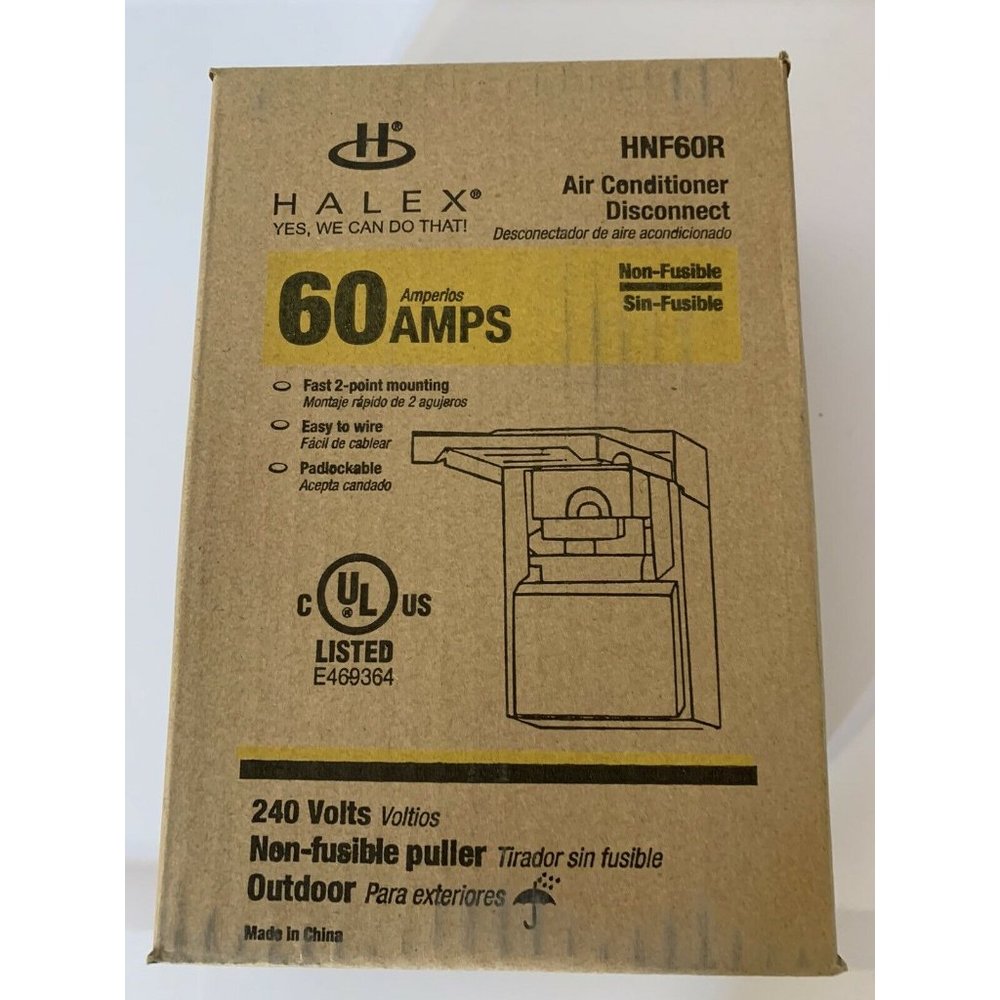 New HALEX HNF60R 60 AMP FUSIBLE AC DISCONNECT